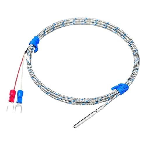 Termopar tipo K industrial con sonda de alta resistencia térmica y blindaje metálico