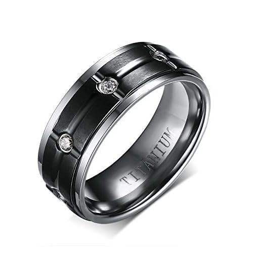 Svart diamant titanring herrsmycken original enkla olika trendiga smycken. Färg 11