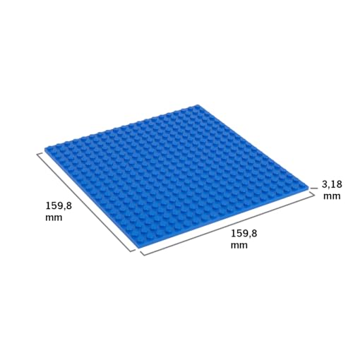Image of Classic Baseplate - Building Kit for Toddlers & Kids - 20 x 20 Studs - 6.3 x 6.3 inches - Pack of 4 Baseplates - Compatible with Major Brands (Sky Blue)
