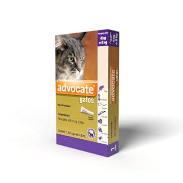 Antipulgas Advocate Bayer para Gatos de 4kg até 8kg - 3 Bisnagas de 0,8ml