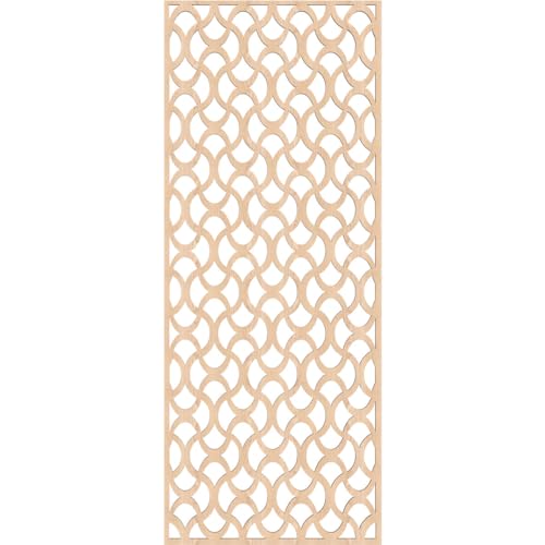 Image of Resort Decorative Pierced Fretwork Wood Wall Panels, 23 3 /8 inchW x 59 3 /8 inchH x 3 /8 inchT, Red Oak