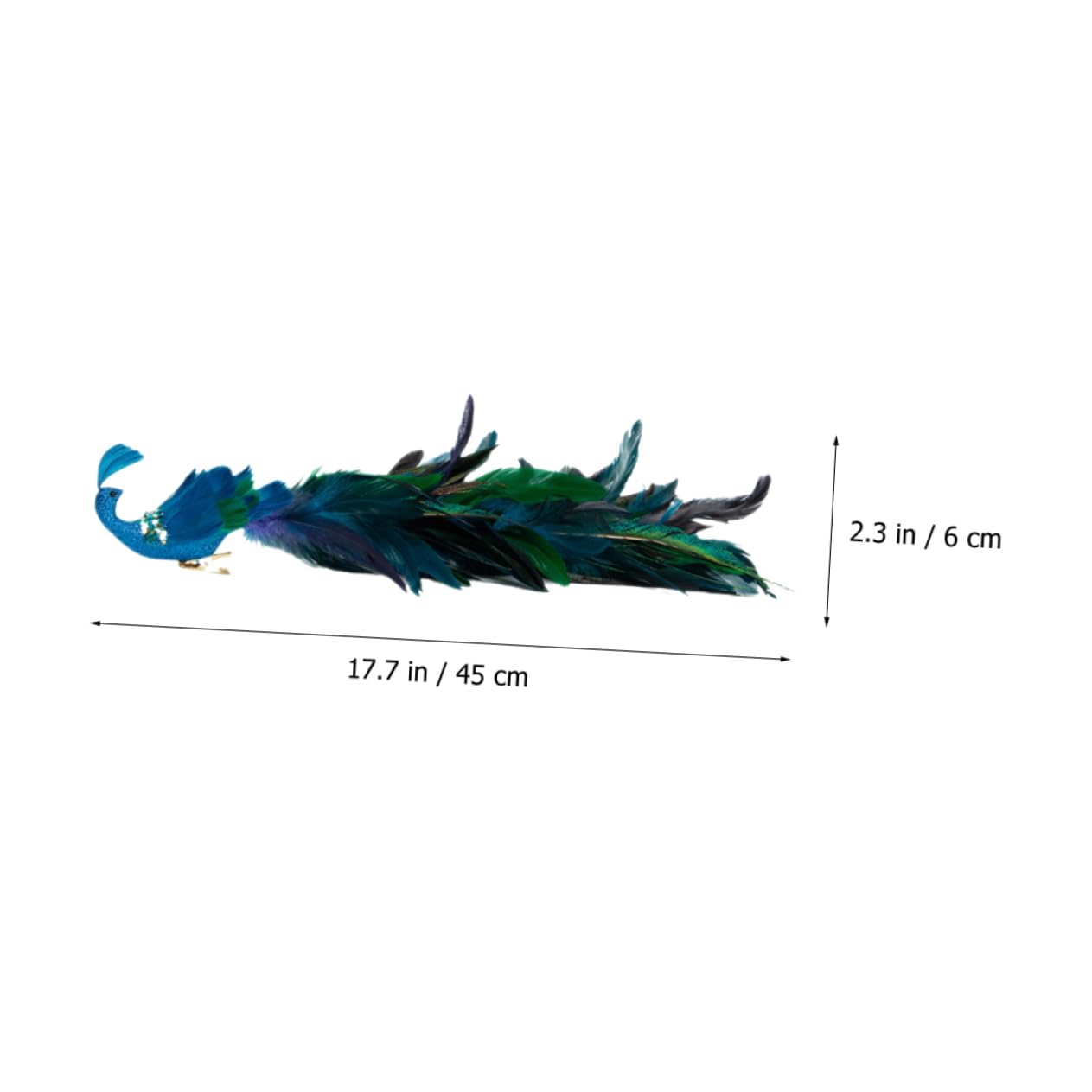 TOPBATHY 3St Weihnachtsbaumanhänger simulierter Blauer Pfau mit langem Weihnachtsdekorationen (2er-Pack) Weihnachtsvogelfigur Pfauen-Clip-Ornament Baumschmuck zum Anklipsen