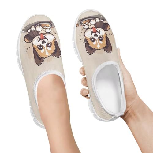 Big Kids Girls Slip on Shoes Size 11.5-4 for Casual Gym Low Top Design4