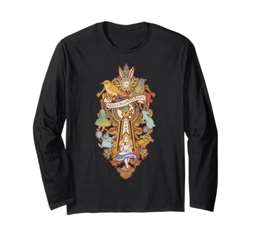 T-shirt Alice in Wonderland Disney manches longues fini les hauts graphiques fades