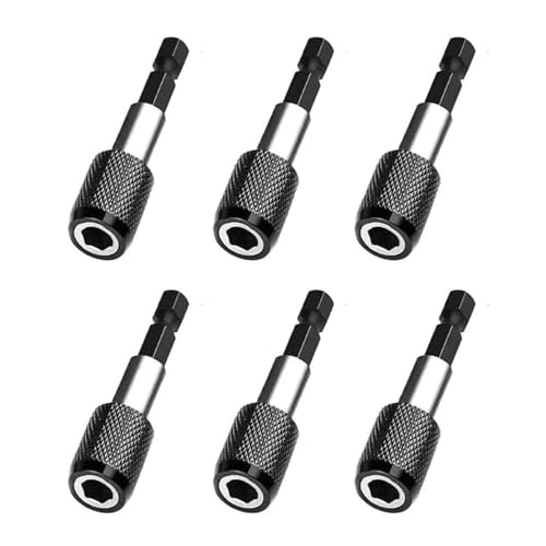 Bithalter Magnetisch, 6 Stück Schnellwechsel Bithalter Mit Magnet, Bithalter 1/4’’ 60mm Bithalter Magnet Geeignet für Bohrmaschine Schraubendreher Gewindeschraube