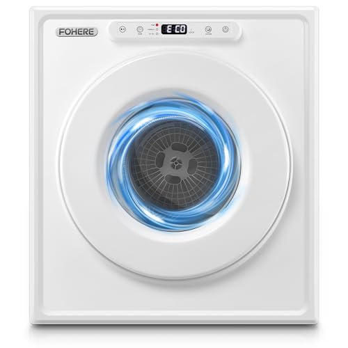 6KG Compact Vented Tumble Dryer, FOHERE Freestanding Front Loading Tumble Dryer, 6 Programs with Child Lock and Timer, 1500W, White