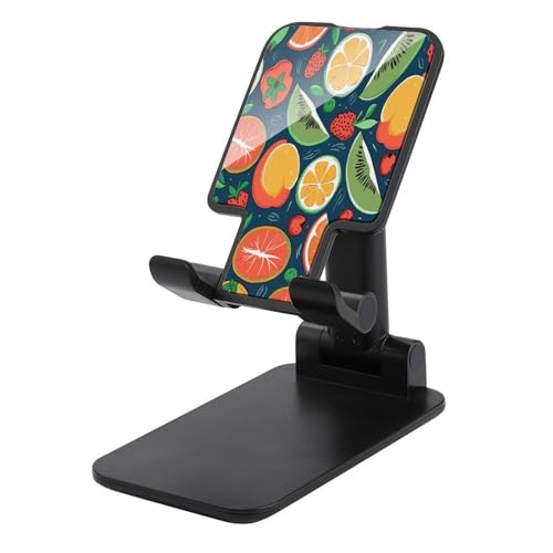 Support téléphone réglable et pliable pour bureau avec motifs fruits universel
