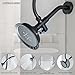 Dual Shower Head, Double Shower Heads for Two People 5 Mode Tandem Shower Head for Couples with 3 Meters Shower Hose, Matte Black