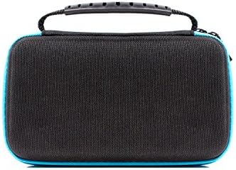 Orzly 3DSXL Case, Carry Case for New 3DS XL or Original Nintendo 3DS XL - Protective Hard Shell Portable Travel Case Pouch for 3DS XL Consoles with Slots for Games & Zip Pocket - BLUE on Black