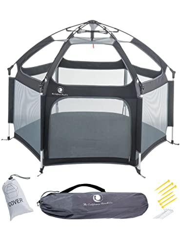 Image of The Original POP 'N GO Premium Indoor and Outdoor Baby Playpen - Portable, Lightweight, Pop Up Pack and Play Toddler Play Yard w/Canopy and Travel Bag - Black