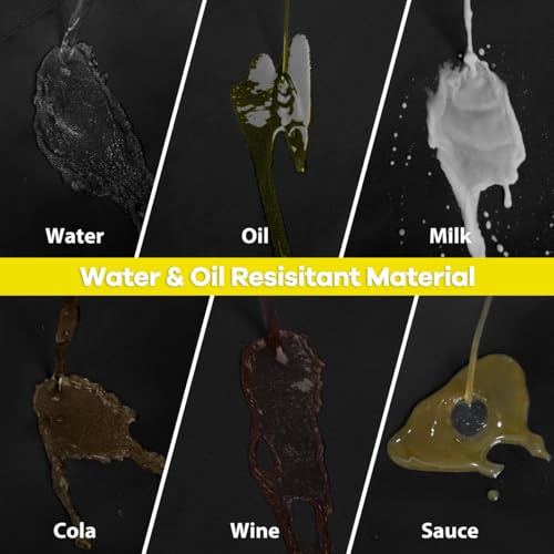 ROTANET Extra Large Apron for Men Adjustable Bib Aprons with 2 Pockets Cooking Kitchen Bbq Grilling Big for Women Chef Water & Oil Resistant Black