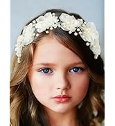 Fascia Per Capelli IYOU Bambina Principessa: Fiore Rosa Con Perle, Accessorio Comunione E Matrimonio - 4