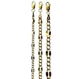 14K Yellow Gold 3mm-5mm SOLID Mirror Figaro Necklace Bracelet Chain Link Men Women Jewelry 1.7g | 4mm | 7 Inches | MADE IN ITALY