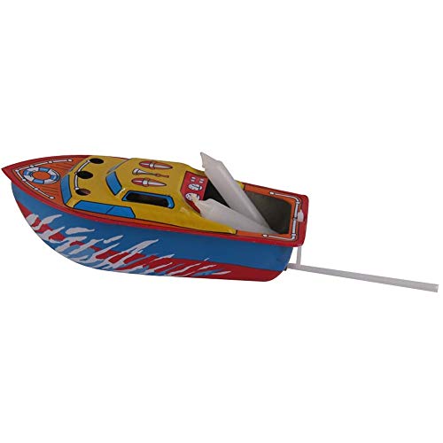POFET Klassische Kerze angetriebenes Schnellboot Schiff Zinn Spielzeug Wasser handgemachte Dekoration