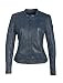 Produktbild Klassische Kurze Damen Biker Lederjacke mit Stehkragen - GGNidel Lamas (M, Ash Blue)
