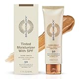 Brush On Block Tinted Mineral Sunscreen Moisturizer SPF 50 | Tinted Face Moisturizer with Sunscreen Broad Spectrum | Hydrating Hyaluronic Acid, Zinc Oxide Protection, 1.7oz, PA ++++, Made in USA