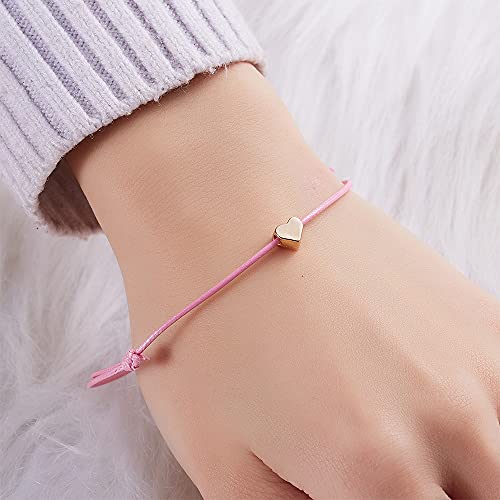 Image of Friendship Charm Adjustable Bracelets with Message Card (Set of 5); Perfect Jewelry Gift for Friends & Family