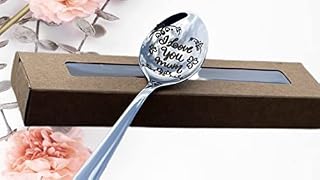 SpoonFromTheMoon I Love You Mum Tea Spoon + Gift Box, Laser Engraved Customised Gift for Mom, Birthday's Day Gift, Engraved Text, Silver Color,Spoon-189