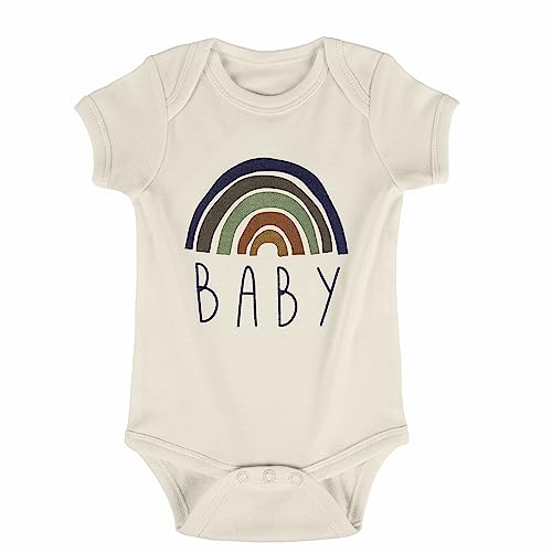 Image of BDONDON Rainbow Baby Gifts Unique Rainbow Baby Onesie Bodysuit for Infant Boys Organic Newborn Rainbow Shirts (BS,0-3M)
