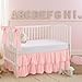 SmoothNovelty Pink Crib Bed Skirts with 4 Large Cot Bow 28