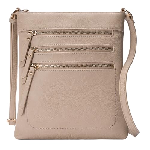 Image of Solene Crossbody Bag Functional Multi Pocket Messenger Purse Top Zip Closure Shoulder Handbag With Adjustable Strap