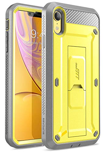 Supcase Iphone Xr Case, Full-Body Rugged Holster Kickstand Case With Built-In Screen Protector For Apple Iphone Xr 6.1 Inch (2018 Release), Unicorn Beetle Pro Series -Retail Package (Yellow) #TOP15