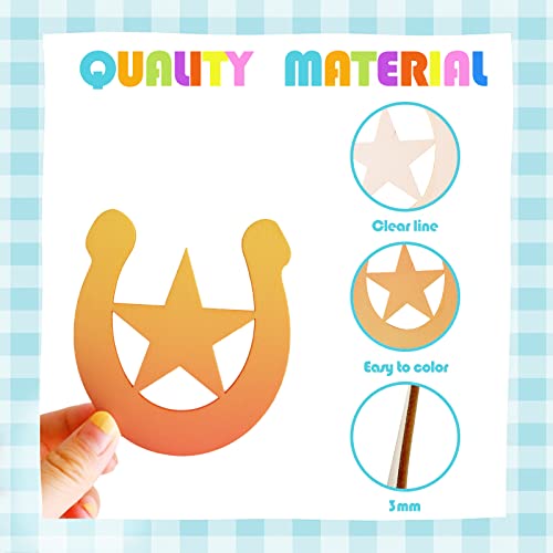 36 Pieces Unfinished Horseshoes Wooden Cutouts, 6 Styles Blank Horseshoes Wood Slices Unfinished Cowboy Wood Cutouts Wooden Paint Crafts For Kids Diy Quinceañera Western Celebration Home Decoration #TOP2