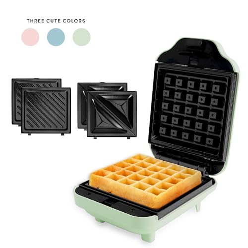 image for AROMA® 3-in-1 Panini Press, Sandwich Grill, and Waffle Maker with Rem