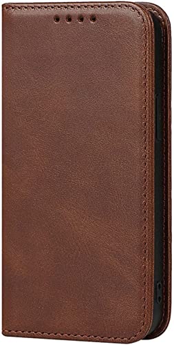 Étui portefeuille iPhone 14 Pro Max en cuir synthétique marron foncé