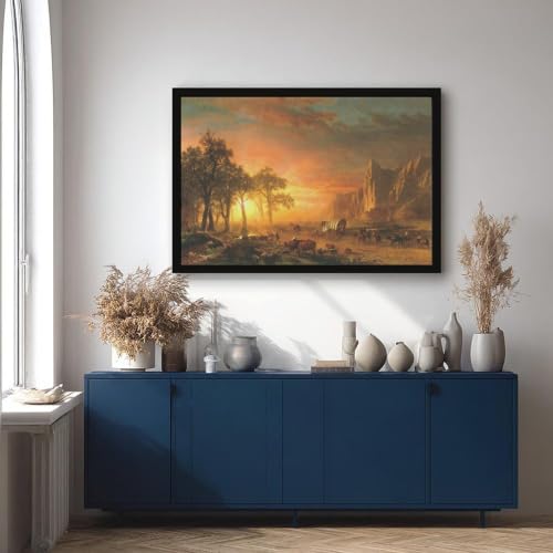 Toile Émigrants traversant les plaines Albert Bierstadt cadre 40x60 - 4