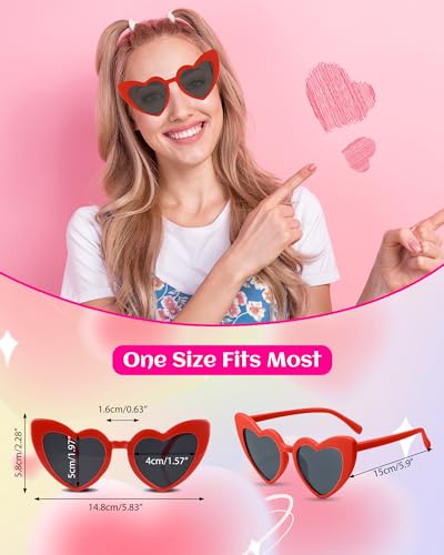 PLULON Heart Sunglasses Women Heart Love Shaped Vintage Retro Lovely Fashion Cute Sun Glasses for Bachelorette Party Favors2