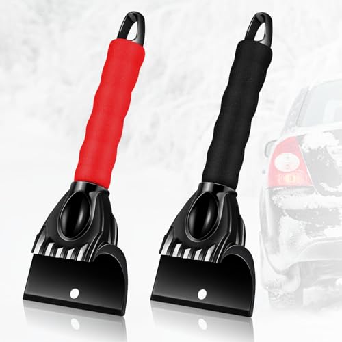 ItsyFox Ice Scraper for Cars Winter 2 Pcs Car Windscreen Frost & Snow Removal Efficency and No Scratches Ice Removal for SUV Truck Pickup Windshield and Window Car Windshield Snow Frost Scraper