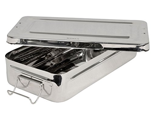 Caja de acero inoxidable Gima 26671 con asa de 30x15x6 cm para instrumental 2
