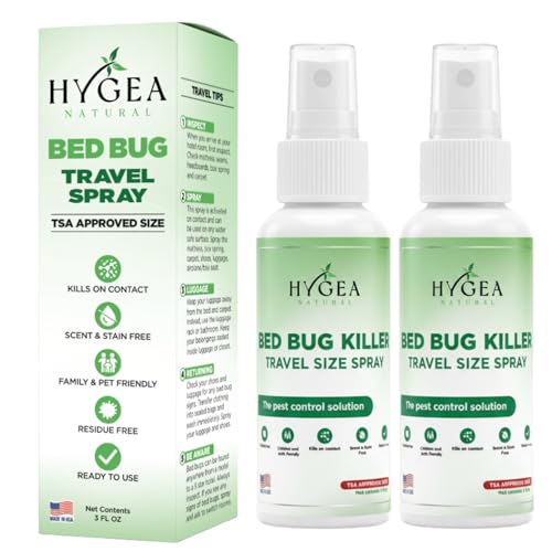 Hygea Natural Lice, Mite, and Bed Bug Killer Travel Spray - TSA Approved 3 oz Size Bottles, Child &...