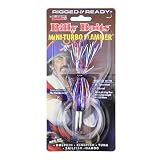 Billy Baits Mini Turbo Slammer Rigged & Ready, Red/Silver/Blue/Blue, Concave Head, 7/0 Mustad Hook, AFW Swivel, 100 lb Grand Slam Mono Line, 6 ft