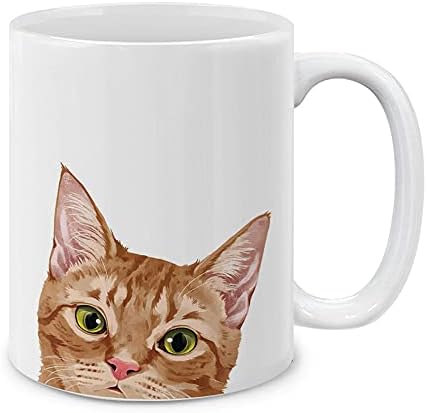 MUGBREW Orange Tabby Kitten Cat Ceramic Coffee Mug Tea Cup, 11 OZ