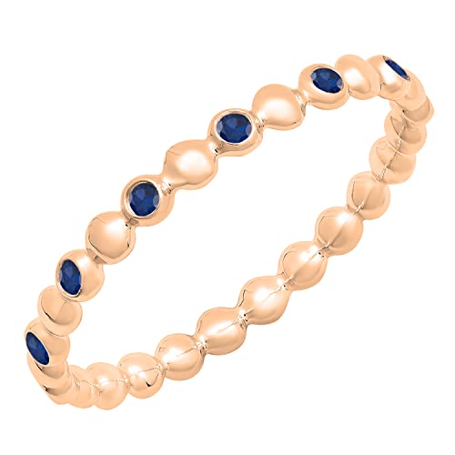 Dazzlingrock Collection Round Gemstone Beaded Womens Wedding Band, Available in 10K/14K/18K Solid Gold