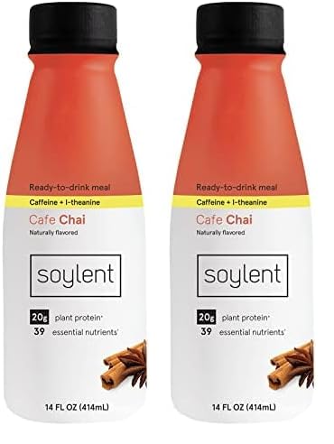 SoylentCafe Chai Plant Protein Meal Replacement Shake, 14 oz (Pack of 2)