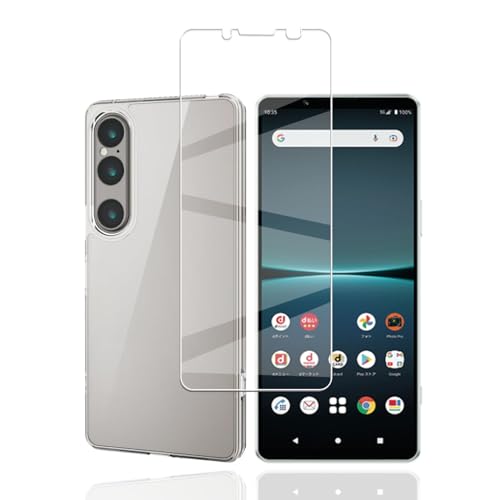 対応 Xperia 1 VI SO-51E SOG13 XQ-EC44 用の ケース + ガラスフィルム SO-51E/ SOG13/ XQ-EC44カバー柔軟 TPU 全透明 軽量 衝撃吸収 傷つけ防止 携帯便利 滑り止め 散熱加工 黄変しにくい 【旭硝