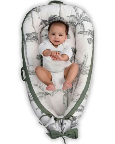 Image of JuniorPal Baby Lounger for Newborn 0-12 Months, Baby Nest Cosleeping Baby Bed, Breathable Fiberfill and Organic Cotton, Infant Lounger and Newborn Lounger, Baby Essentials for Newborn Shower Gift