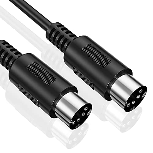 MIDI Cable, Ancable 2-Pack 1-Feet Male to Male 5-Pin MIDI Cable Compatible with MIDI Keyboard, Keyboard Synth, Rack Synth, Sampler, External Sound Card, Sound Source and Other Music Gear