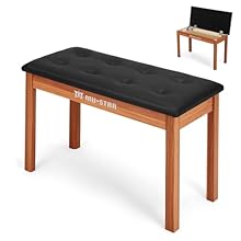 【Large Size – Perfect for Families】With dimensions of 74cm x 33cm x 47cm, this spacious piano stool comfortably fits one adult or two children at the same time, making it an ideal companion for your family digital piano. 【Practical Storage Compartmen...