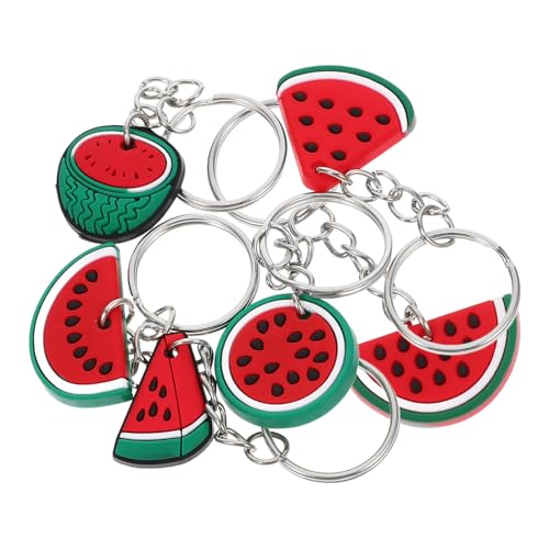 Luxshiny 6pcs Watermelon Keyring Charms Cute Cartoon Keychain Portable Fruit Pendant for Party Favors Personal Decor Eye-catching Accessory for All Ages