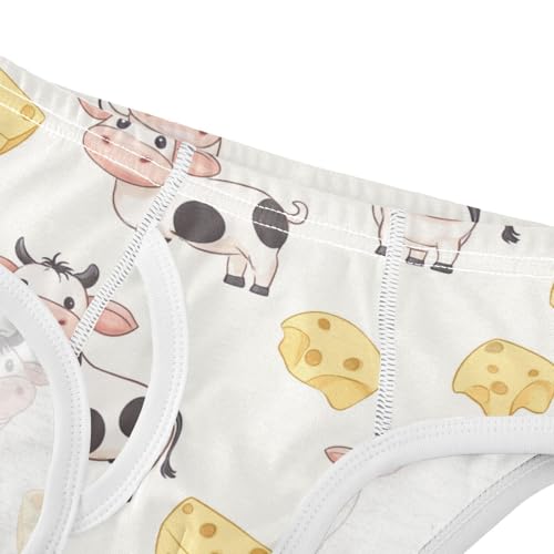 Wusikd Cow Cheese Boys' Underwear Cotton Cute Boys Briefs Soft Toddler Underwear 2T4