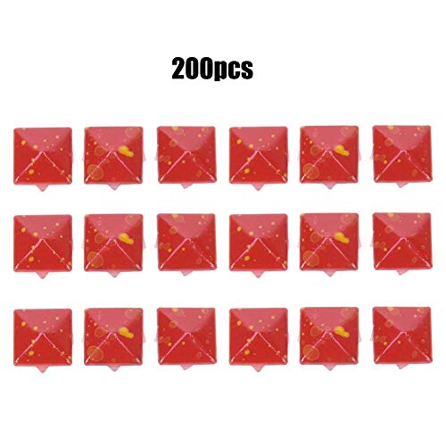 Heepdd 200Pcs Rivets, 9Mm Spike Studs Diy Leathercraft Spike Rivets Bag Leather Clothing Bag Decorative Shoes Rivet(Red Bottom Yellow Dot) #TOP4