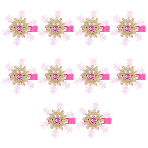 Pince à cheveux flocon de neige dorée et strass pour coiffures de fêtes