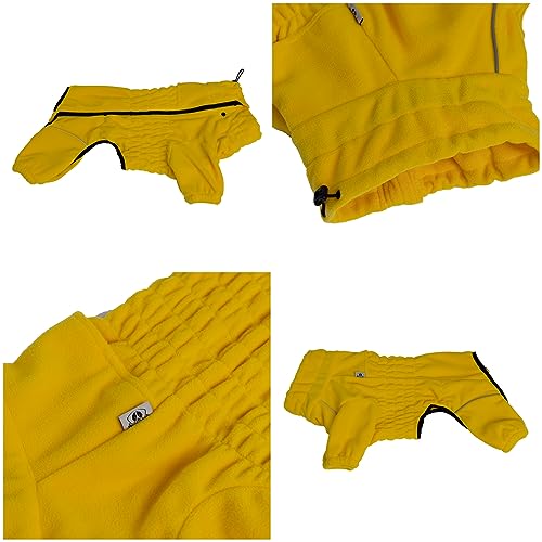 Warm Dog Coat - Windproof Fleece Jacket for Small to Large Dogs Zippered Closure - Yellow - XXXL, 3XL (22" back) - Image 3
