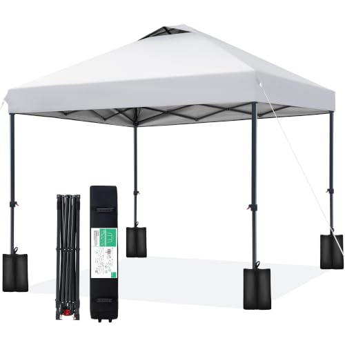 Image of JEAREY 10x10 Pop Up Canopy Tent, Easy Up Outdoor Market Canopy, Off-White