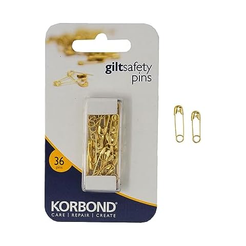 Korbond Safety Pins Gilt-110192, Gold, Assorted Sizes Cover