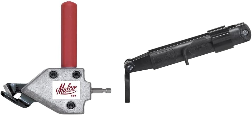 Malco TS1 Turbo Shear (20 Gauge Capacity) Sheet Metal Cutting Attachment and TSDC Drill Clamp